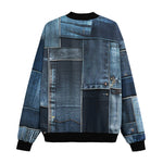 Bomber Jacket Blue Jeans Cloth Texture