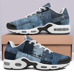 Air Cushion Sneakers Blue Jeans Cloth Texture