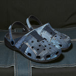 Classic Clogs Blue Jeans Cloth Texture