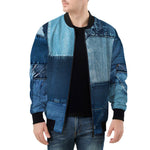 Bomber Jacket Denim Patchwork