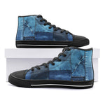 High-Top Canvas Shoes Denim Patchwork