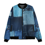 Bomber Jacket Denim Patchwork