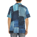 Hawaiian Shirt Denim Patchwork