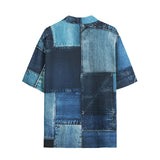 Hawaiian Shirt Denim Patchwork