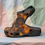 Classic Clogs Leather Patchwork with Stitching