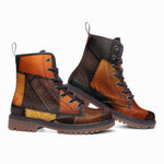 Leather Boots Brown Leather Grunge Patchwork
