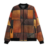 Bomber Jacket Brown Leather Grunge Patchwork