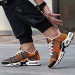 Air Cushion Sneakers Brown Leather Grunge Patchwork