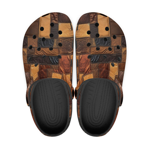 Classic Clogs Leather Patchwork Collage