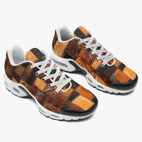 Air Cushion Sneakers Leather Patchwork Collage