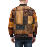 Bomber Jacket Leather Patchwork Collage