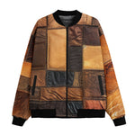 Bomber Jacket Leather Patchwork Collage