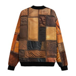 Bomber Jacket Leather Patchwork Collage