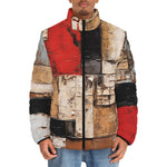 Down-Padded Puffer Jacket Modern Art Abstraction