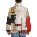 Down-Padded Puffer Jacket Modern Art Abstraction