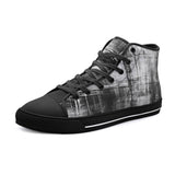 High-Top Canvas Shoes Abstract Painting White and Black