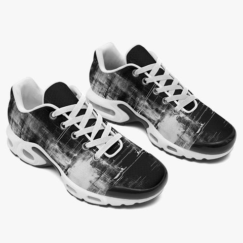 Air Cushion Sneakers Abstract Painting White and Black