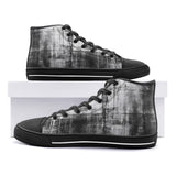 High-Top Canvas Shoes Abstract Painting White and Black