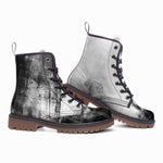 Leather Boots Abstract Painting White and Black