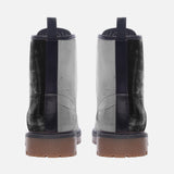 Leather Boots Abstract Painting White and Black