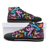 High-Top Canvas Shoes Colorful Graffiti Letters