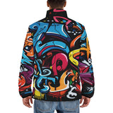 Down-Padded Puffer Jacket Colorful Graffiti Letters