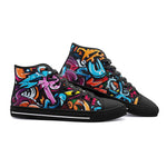 High-Top Canvas Shoes Colorful Graffiti Letters