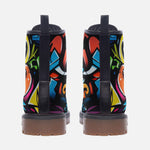 Leather Boots Colorful Graffiti Letters