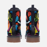 Leather Boots Colorful Graffiti Letters