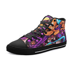 High-Top Canvas Shoes Colorful Graffiti Design