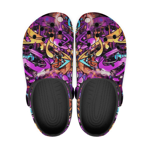 Classic Clogs Colorful Graffiti Design