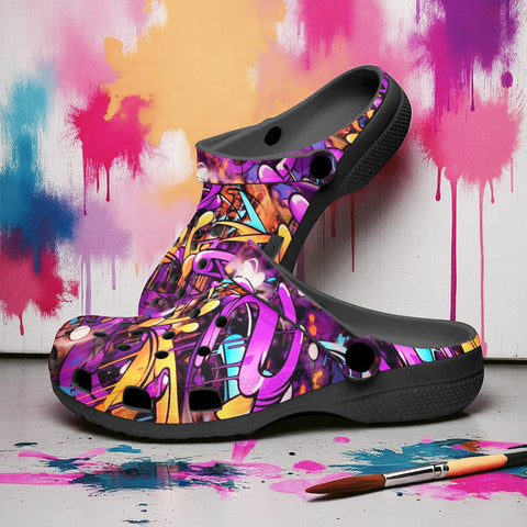 Classic Clogs Colorful Graffiti Design