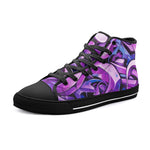 High-Top Canvas Shoes Neon Graffiti Artwork