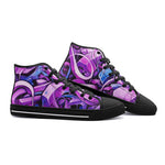 High-Top Canvas Shoes Neon Graffiti Artwork