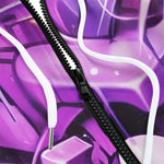 Men's Zip Up Hoodie Neon Graffiti Artwork