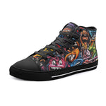 High-Top Canvas Shoes Zombies and Demons Graffiti