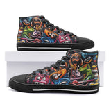 High-Top Canvas Shoes Zombies and Demons Graffiti