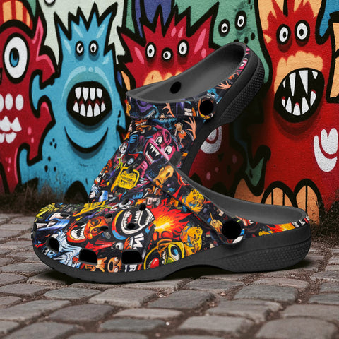 Classic Clogs Zombies and Demons Graffiti