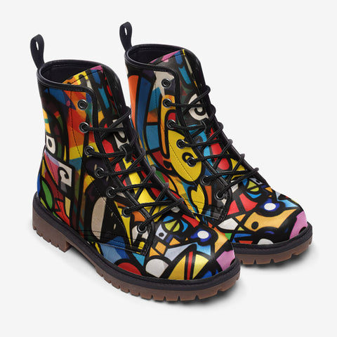 Leather Boots Psychedelic Graffiti Art