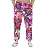 Men's Sweatpants Pink Hearts Graffiti