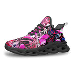 Sports Sneakers Pink Hearts Graffiti