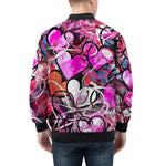 Bomber Jacket Pink Hearts Graffiti