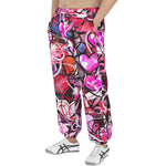 Men's Sweatpants Pink Hearts Graffiti