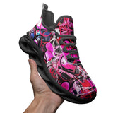 Sports Sneakers Pink Hearts Graffiti