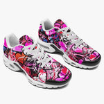 Air Cushion Sneakers Pink Hearts Graffiti