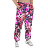 Men's Sweatpants Pink Hearts Graffiti