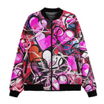 Bomber Jacket Pink Hearts Graffiti