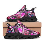 Sports Sneakers Pink Hearts Graffiti