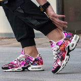 Air Cushion Sneakers Pink Hearts Graffiti