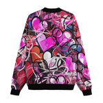 Bomber Jacket Pink Hearts Graffiti